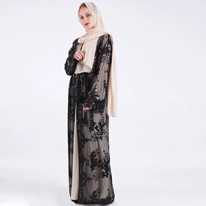 Abaya Ramadan Sequins Polyester – présentation du modèle, vue 6