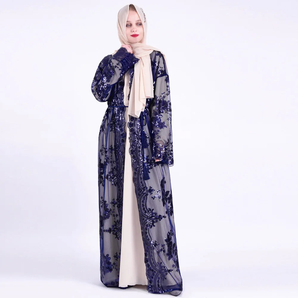 Abaya Ramadan Sequins Polyester – présentation du modèle, vue 7