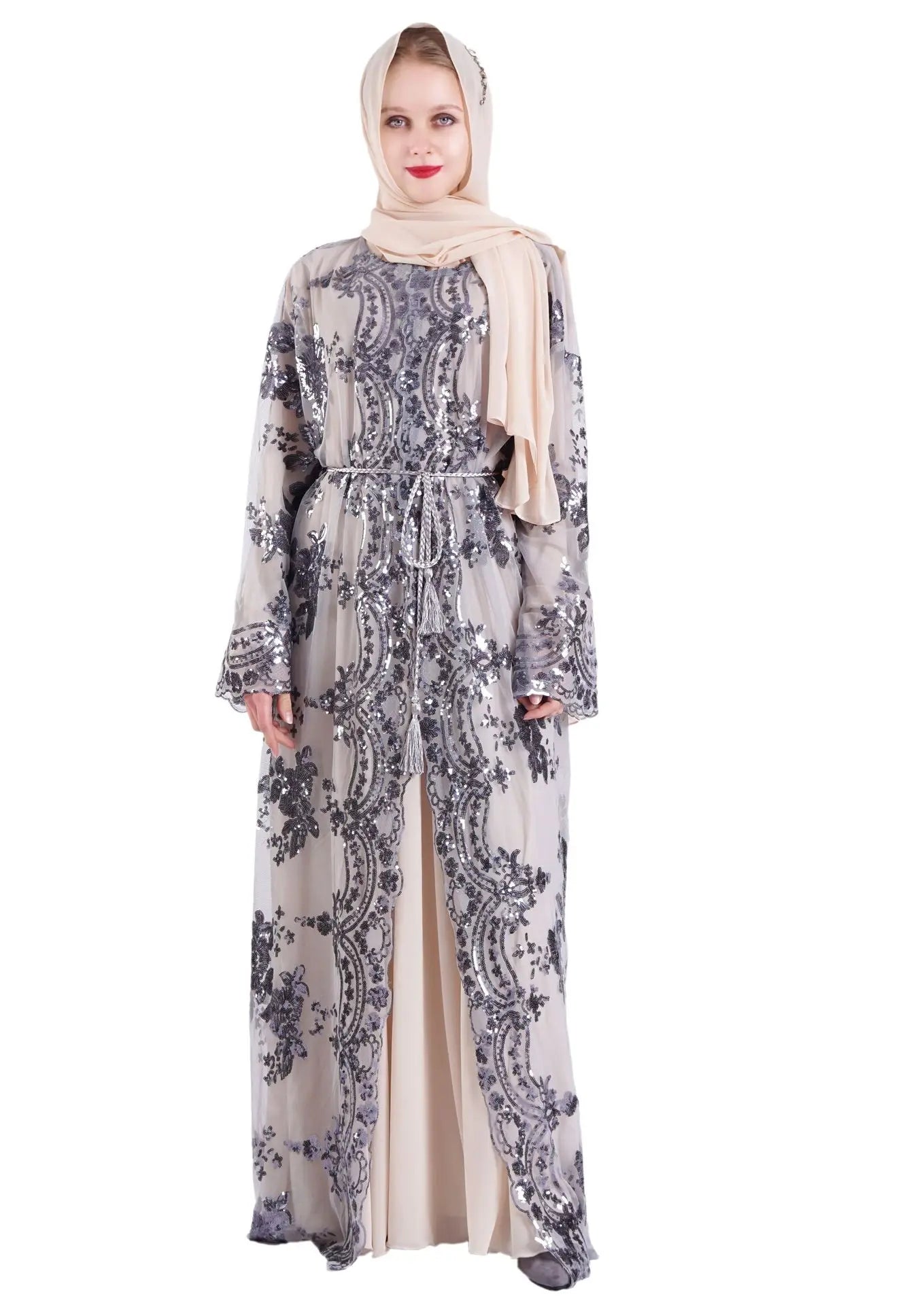 Abaya Ramadan Sequins Polyester – présentation du modèle, vue 10