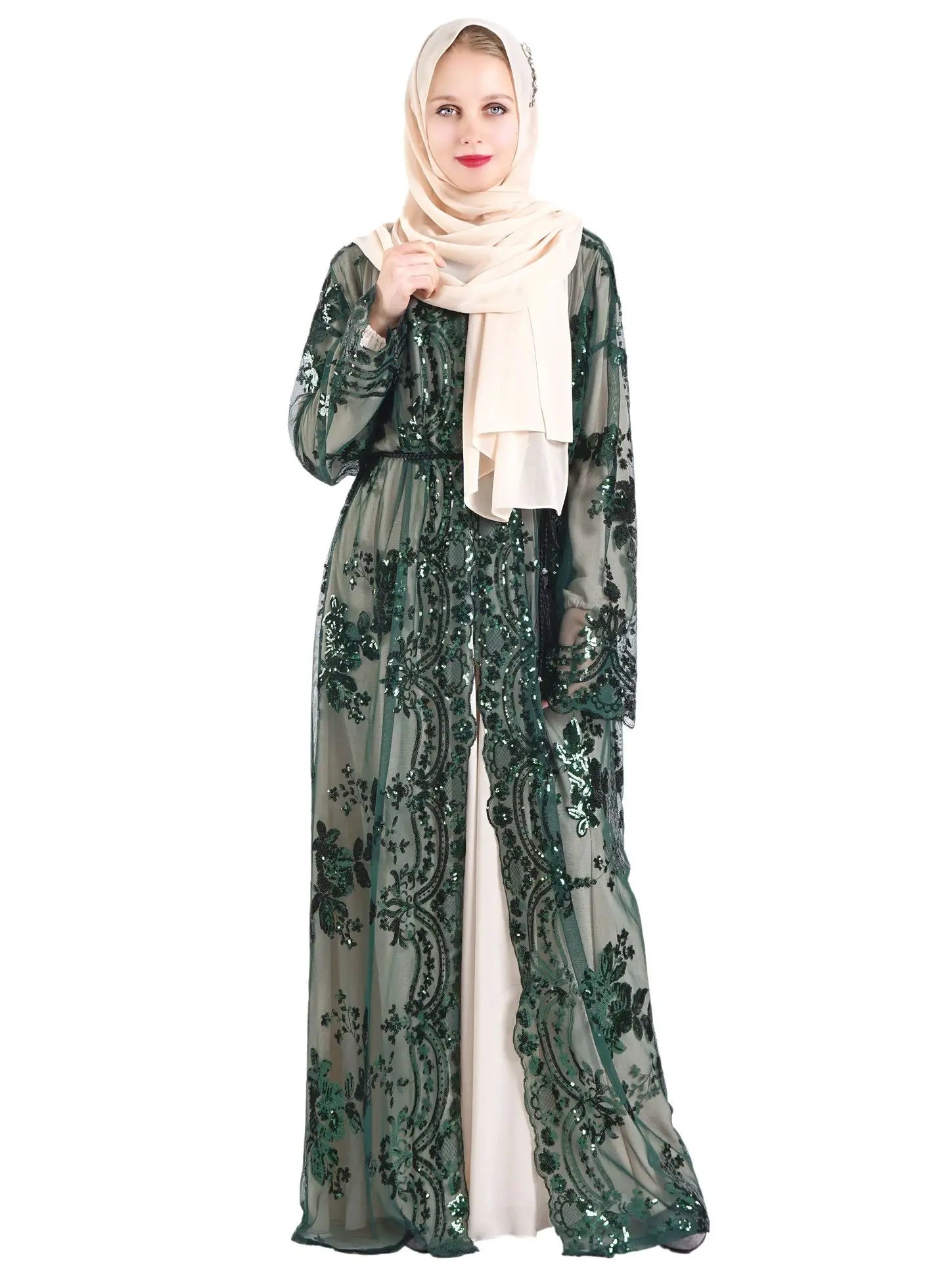 Abaya Ramadan Sequins Polyester – présentation du modèle, vue 11