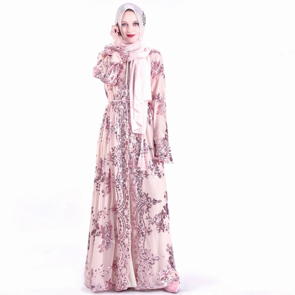 Abaya Ramadan Sequins Polyester – présentation du modèle, vue 8