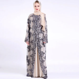 Abaya Ramadan Sequins Polyester – présentation du modèle, vue 4