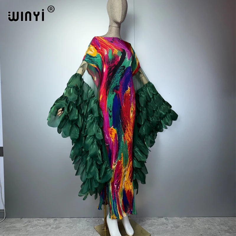 Kaftan Plissé WINYI Pour Femme – détail de la coupe