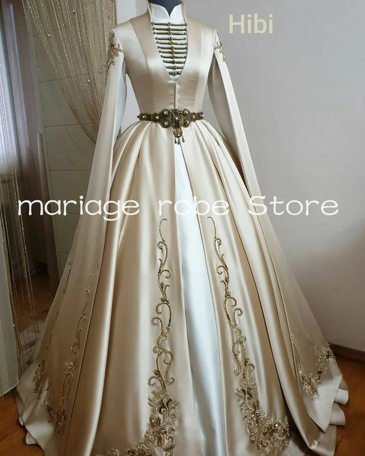 Caftan Mariage Champagne à Cape Brodée – vue principale