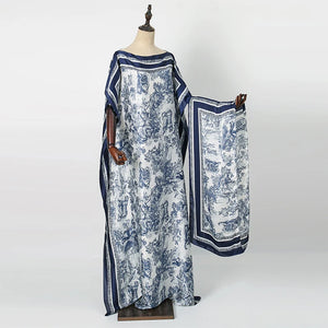 Abaya Imprimée Satin Douce Pour Femme – présentation du modèle, vue 4