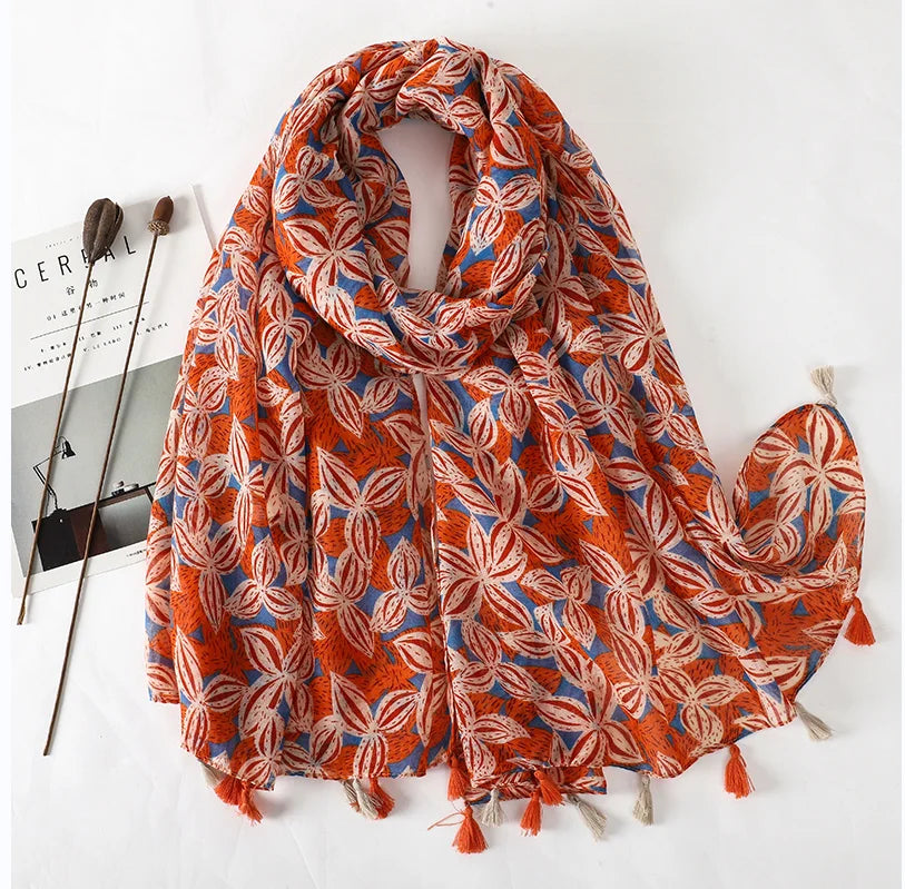 Hijab Coton Lin Léopard Pour Femme – présentation du modèle, vue 20