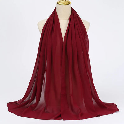 Hijab Mousseline Uni Long Pour Femme – tissu, coupe et finitions – Maison Layina
