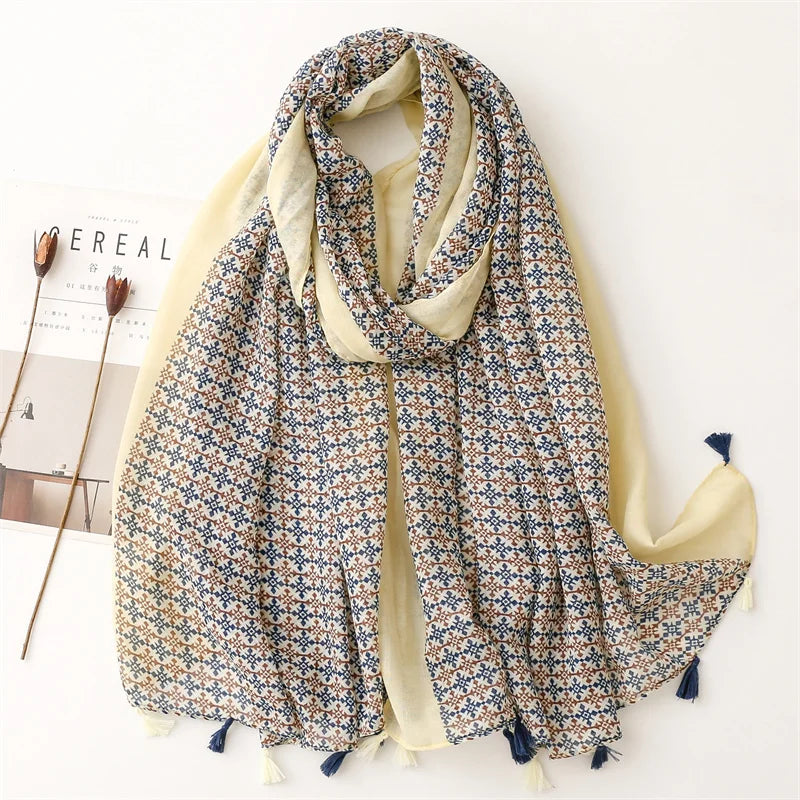 Hijab Coton Lin Léopard Pour Femme – présentation du modèle, vue 17