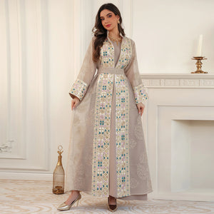 Abaya Aïd Ensemble 2 Pièces Soirée – détail de la coupe