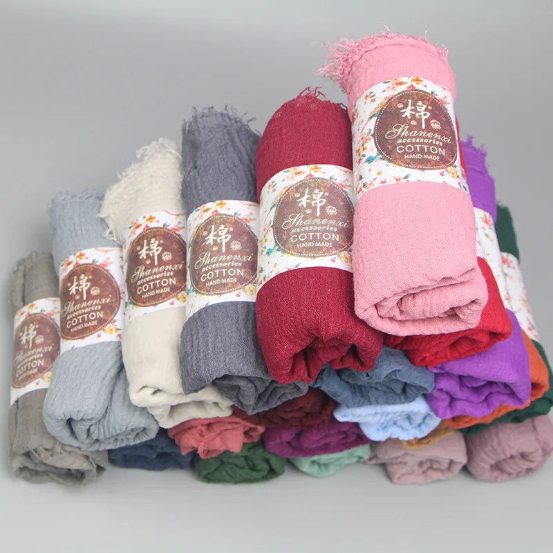 Hijab Coton Froissé Respirant Pour Femme – vue principale