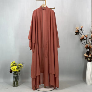 Abaya Ouverte Mousseline Kimono – présentation du modèle, vue 9