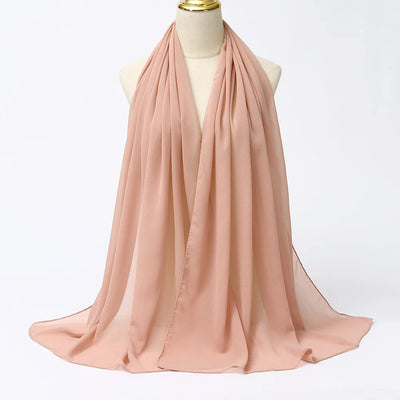 Hijab Mousseline Uni Long Pour Femme – tissu, coupe et finitions – Maison Layina