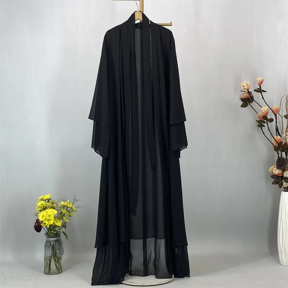 Abaya Ouverte Mousseline Kimono – présentation du modèle, vue 10