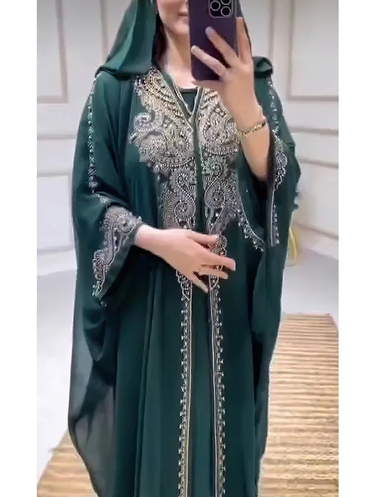 Ensemble Abaya Capuche 2 Pièces Diamant – présentation du modèle, vue 5