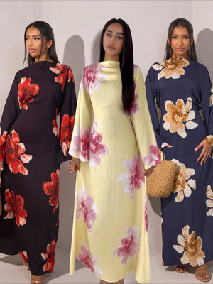 Abaya Jalabiya Imprimée Soirée – vue principale