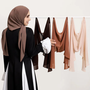 Hijab Mousseline Magnétique Pour Femme – détail du tissu et des finitions