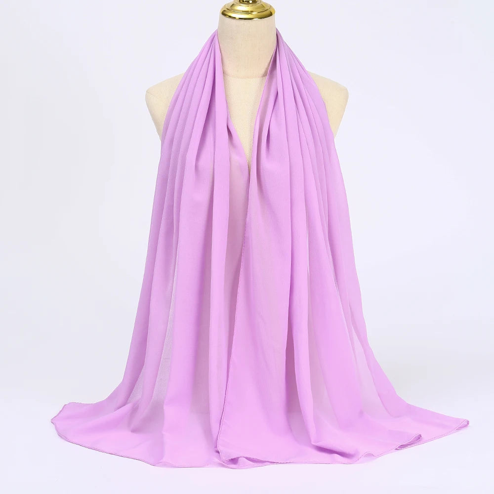 Hijab Mousseline Uni Long Pour Femme – vue 14