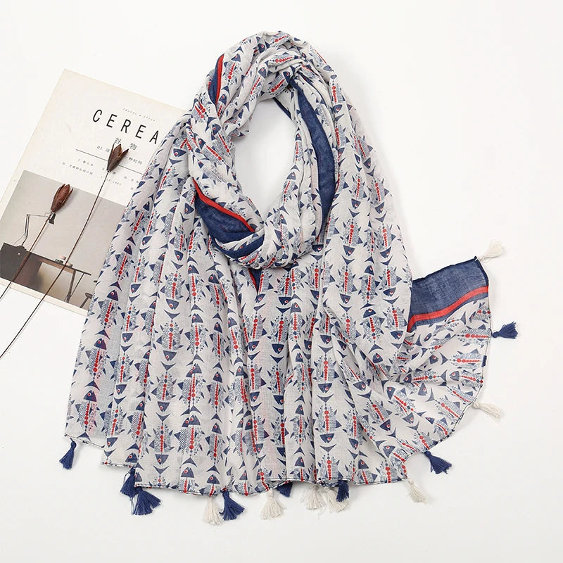 Hijab Coton Lin Léopard Pour Femme – présentation du modèle, vue 18