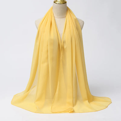 Hijab Mousseline Uni Long Pour Femme – tissu, coupe et finitions – Maison Layina