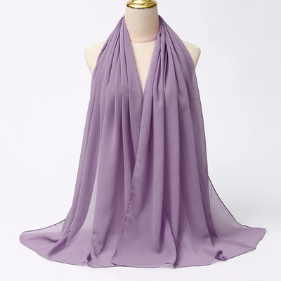 Hijab Mousseline Uni Long Pour Femme – tissu, coupe et finitions – Maison Layina