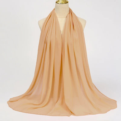 Hijab Mousseline Uni Long Pour Femme – tissu, coupe et finitions – Maison Layina