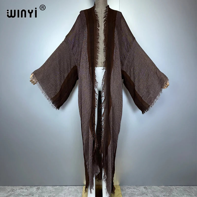 Abaya Kimono Rétro Ouverte Pour Femme – vue principale