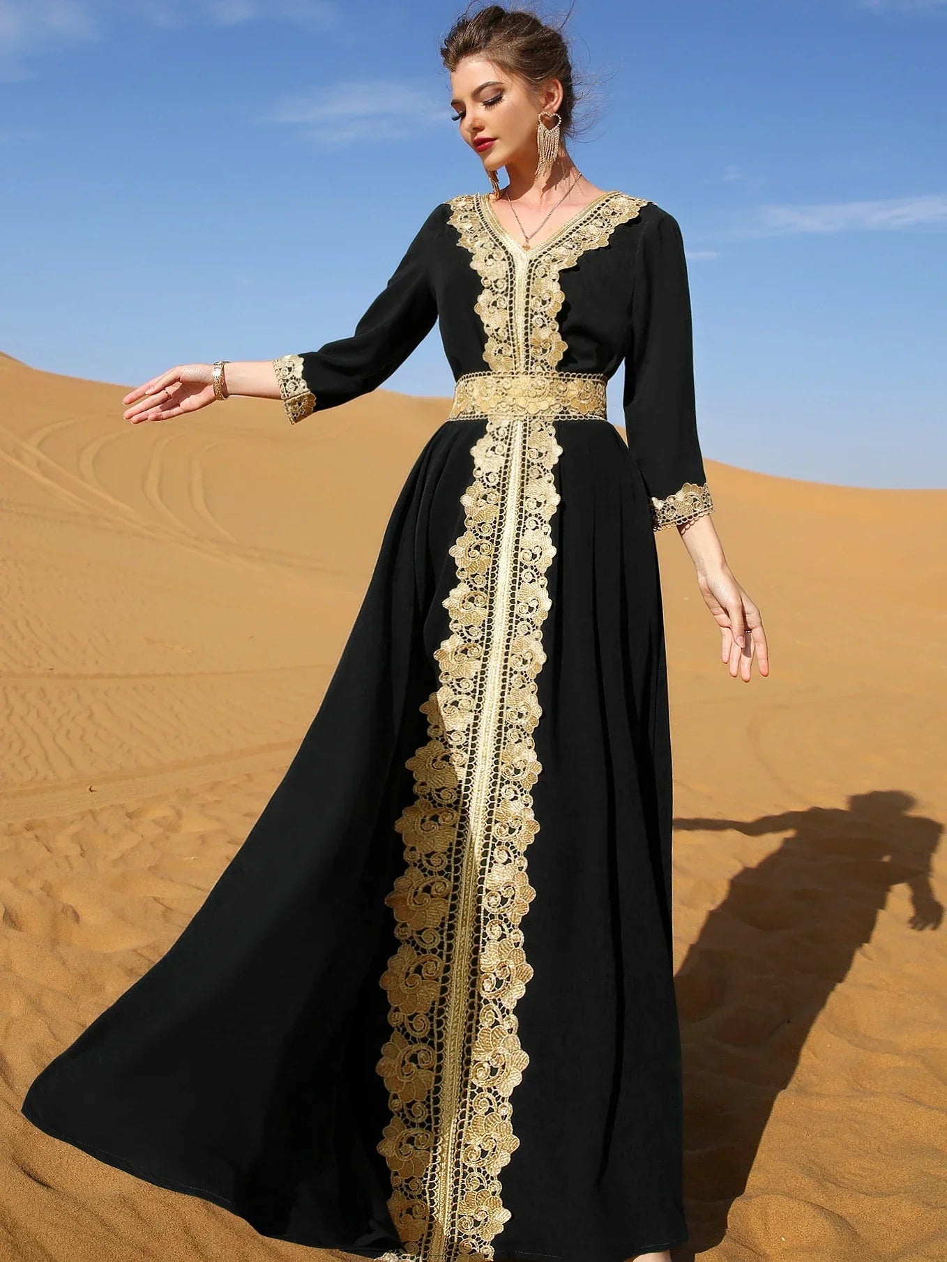 Robe de Soirée Dentelle Pour Femme – détail de la coupe