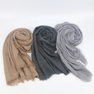 Hijab Coton Froissé Respirant Pour Femme – vue 6