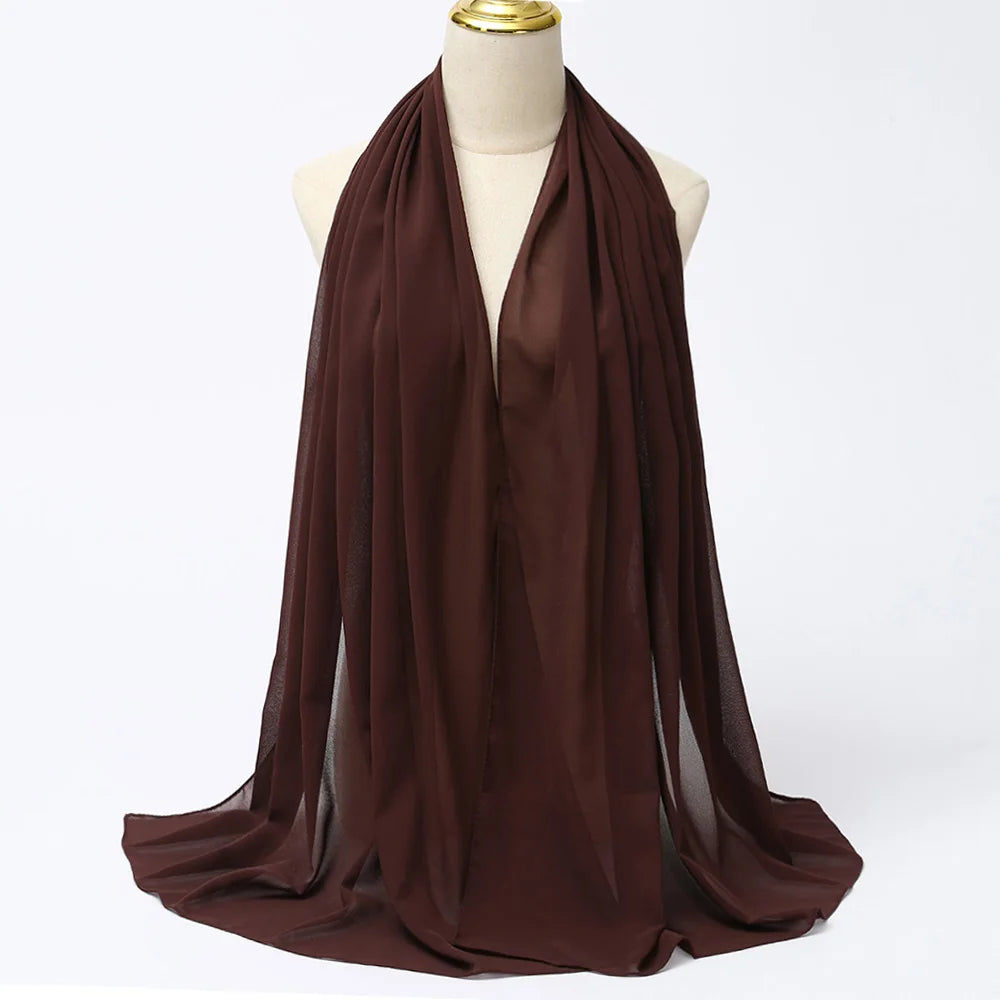 Hijab Mousseline Uni Long Pour Femme – vue 13