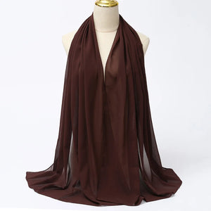 Hijab Mousseline Uni Long Pour Femme – vue 13