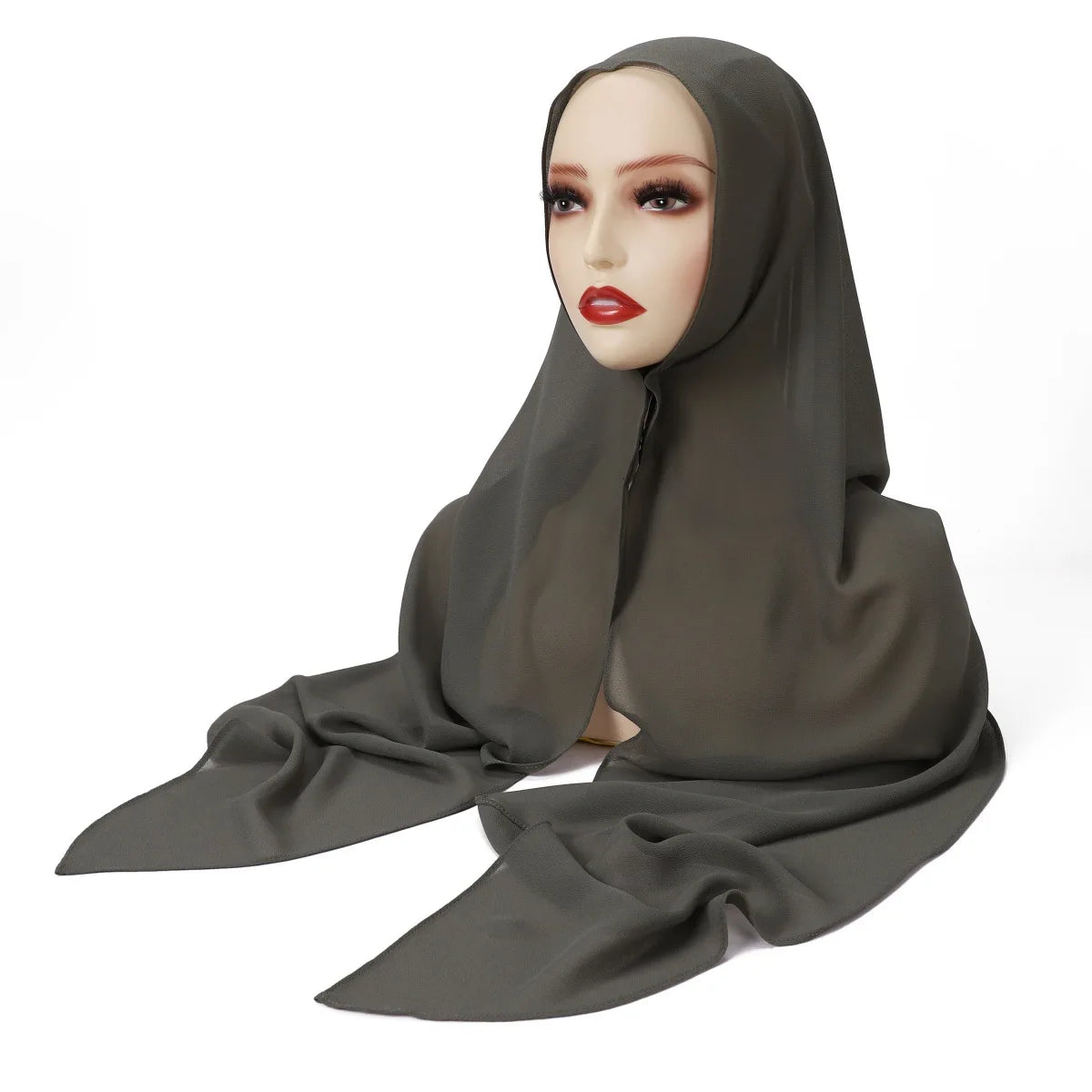 Hijab Mousseline Magnétique Pour Femme – présentation du modèle, vue 6