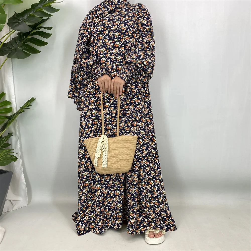 Abaya Florale Khimar Assorti – présentation du modèle, vue 8
