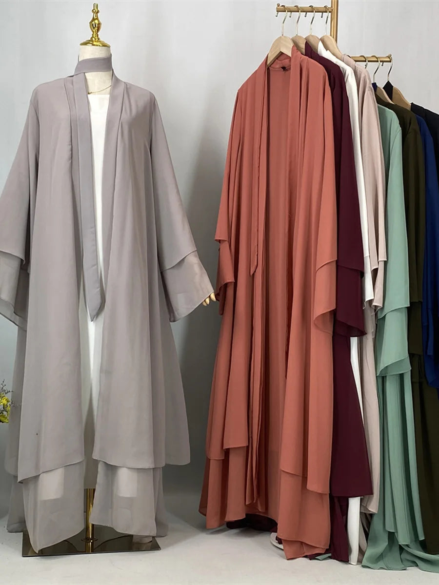 Abaya Ouverte Mousseline Kimono – présentation du modèle, vue 6