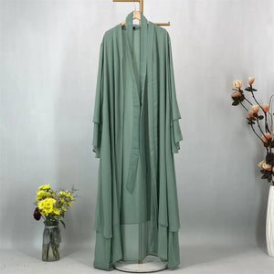 Abaya Ouverte Mousseline Kimono – présentation du modèle, vue 14