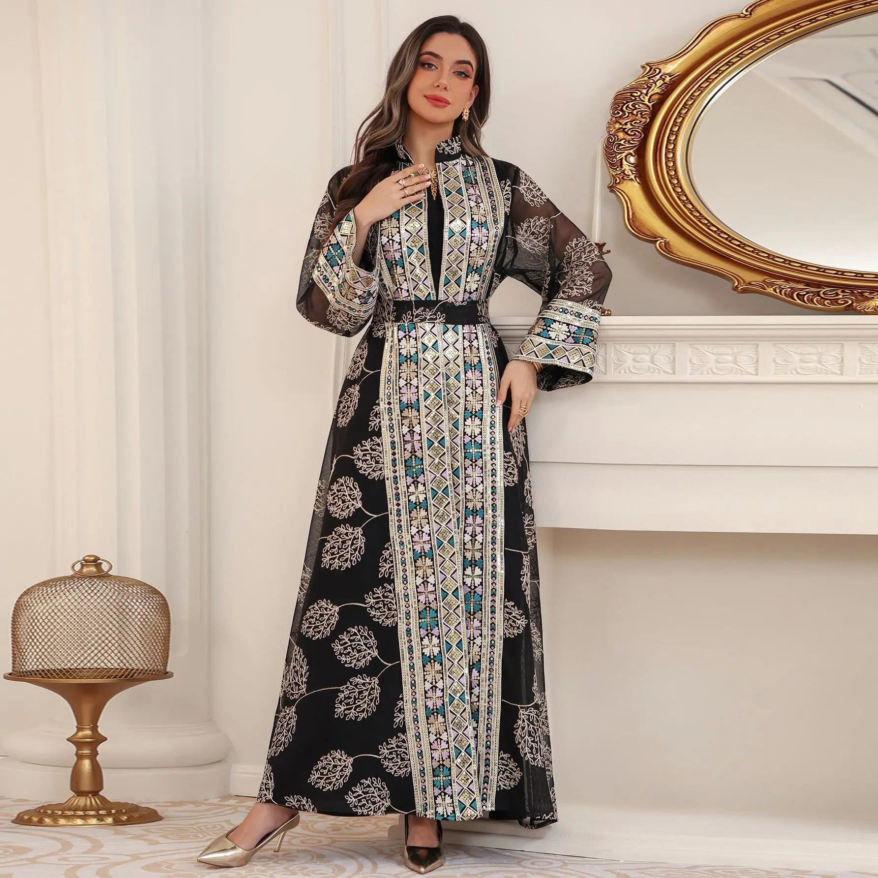 Abaya Aïd Ensemble 2 Pièces Soirée – présentation du modèle, vue 5