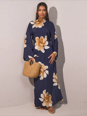 Abaya Jalabiya Imprimée Soirée – présentation du modèle, vue 8