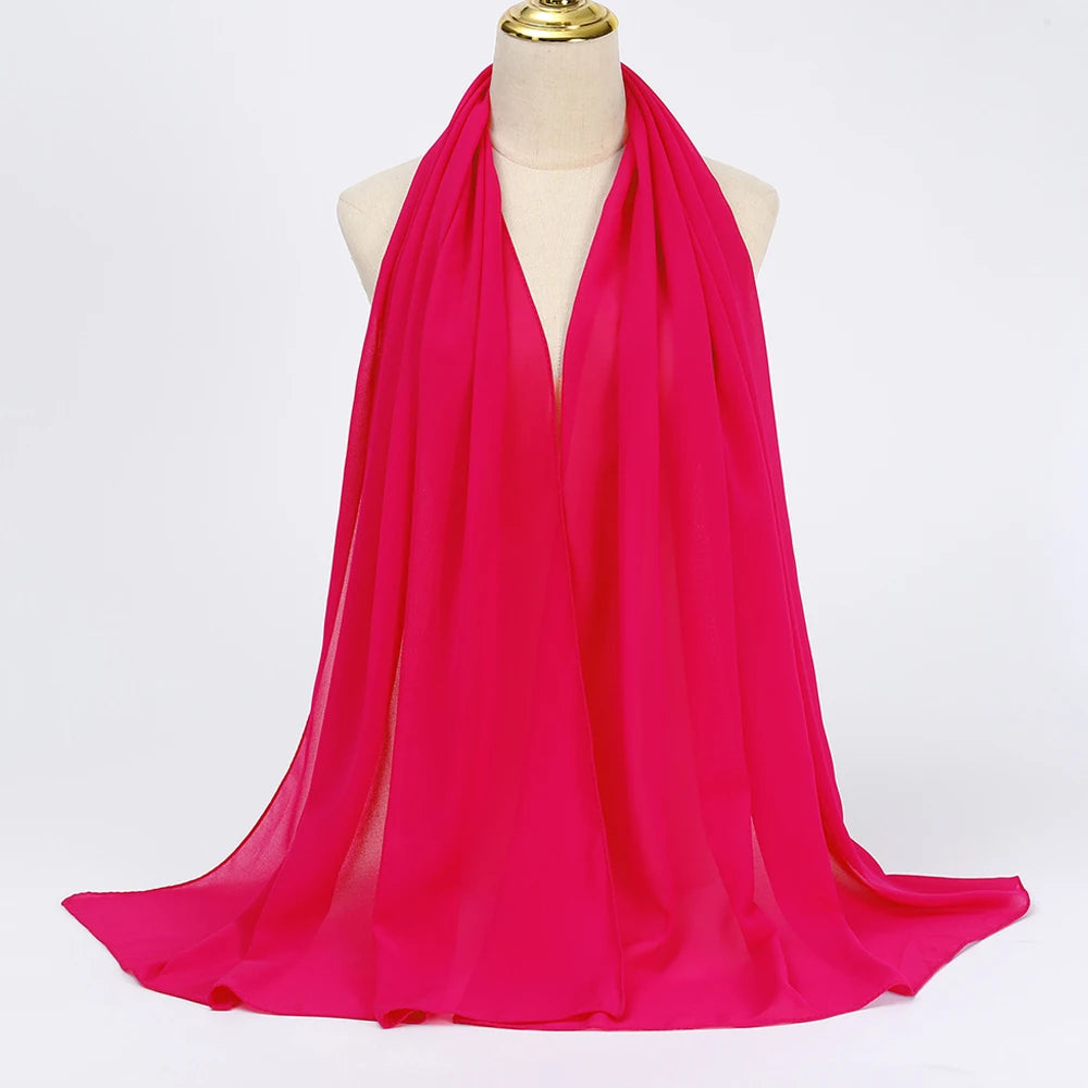 Hijab Mousseline Uni Long Pour Femme – vue 9