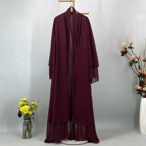 Abaya Ouverte Mousseline Kimono – présentation du modèle, vue 8