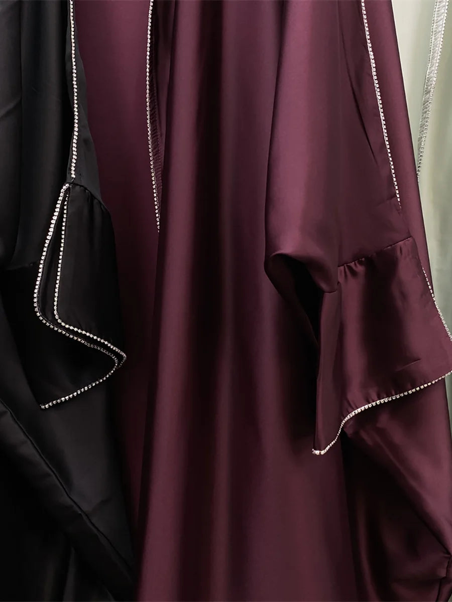 Abaya Kimono Diamants Pour Femme – détail de la coupe
