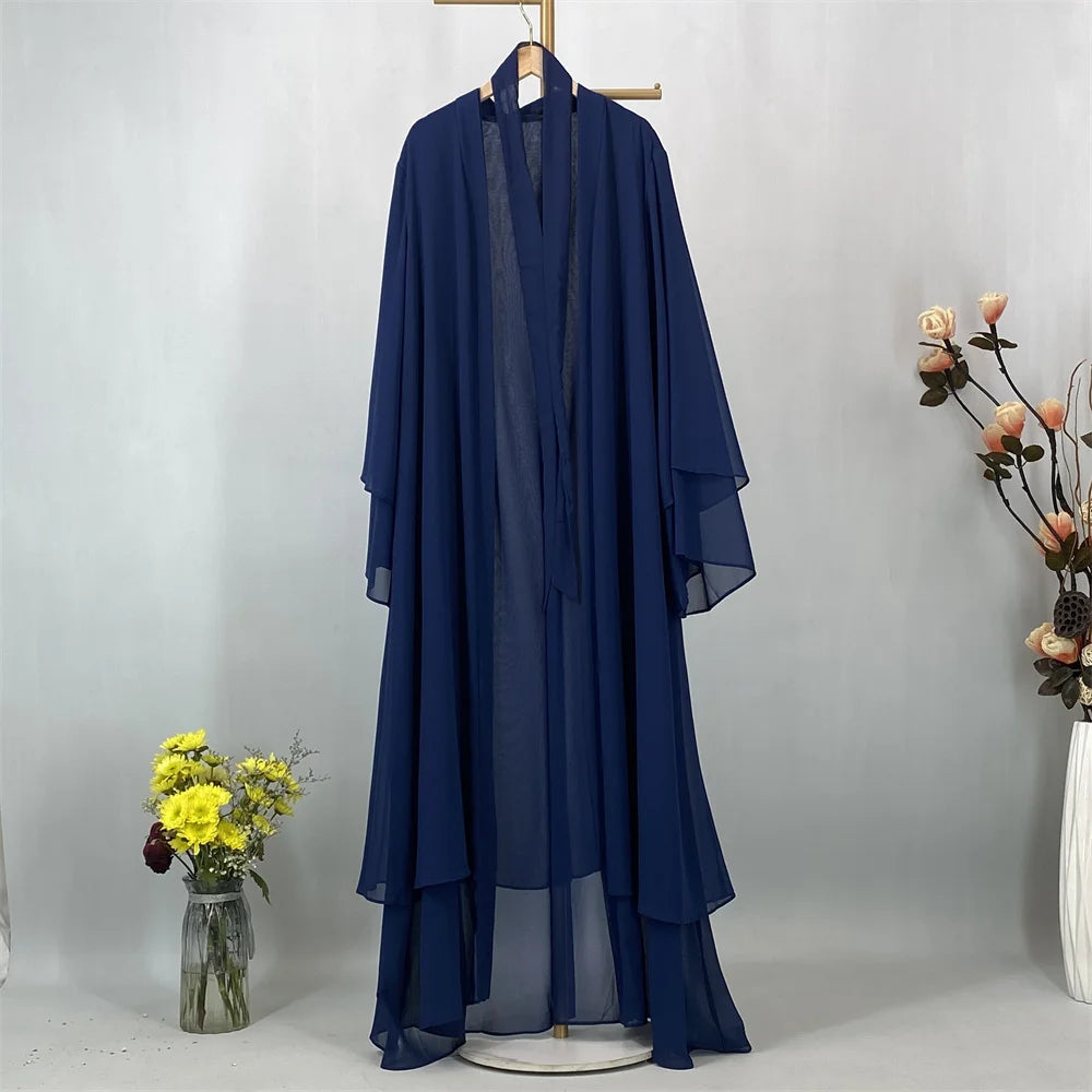 Abaya Ouverte Mousseline Kimono – présentation du modèle, vue 12