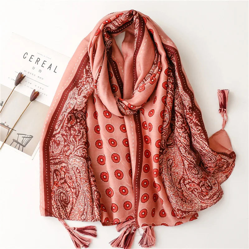 Hijab Coton Lin Léopard Pour Femme – détail du tissu et des finitions