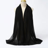 Hijab Mousseline Uni Long Pour Femme en Noir pour femme – Maison Layina