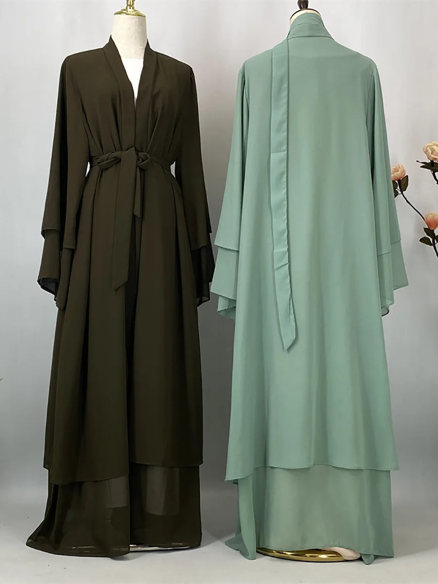 Abaya Ouverte Mousseline Kimono – présentation du modèle, vue 5