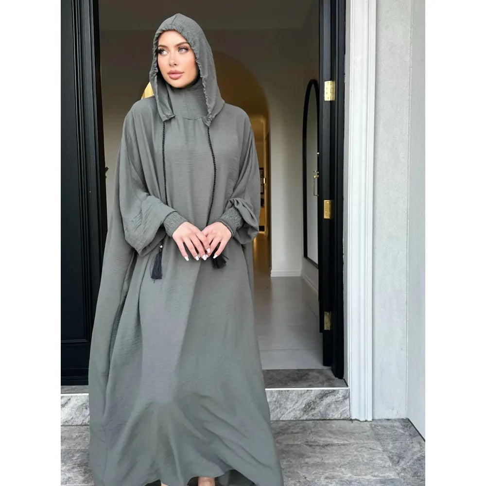 Abaya à Capuche Décontractée Pour Femme – vue principale
