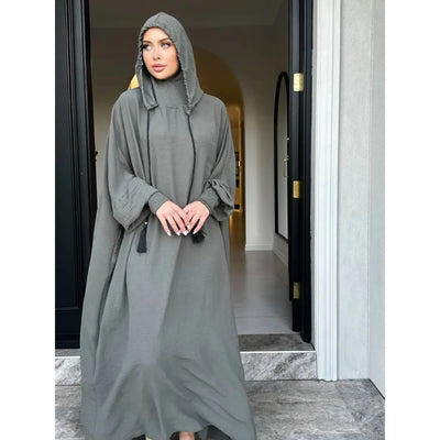 Abaya à Capuche Décontractée Pour Femme – coupe longue et finitions élégantes – Maison Layina