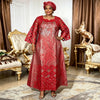 Abaya Africaine Bazin Brodée Pour Femme – vue du modèle, image 7
