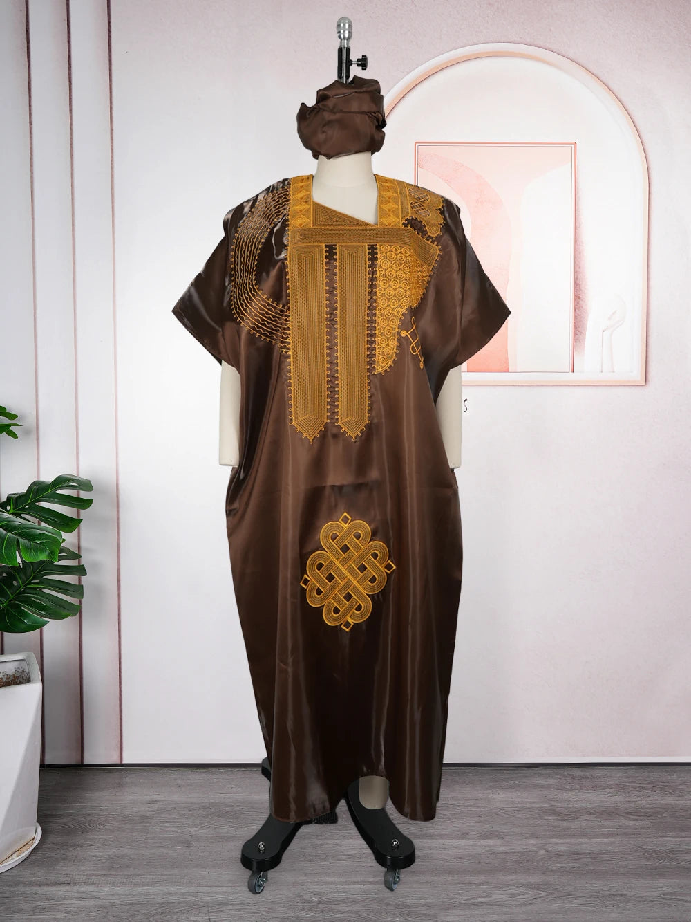 Abaya Africaine Dashiki Brodée Pour Femme – vue 3