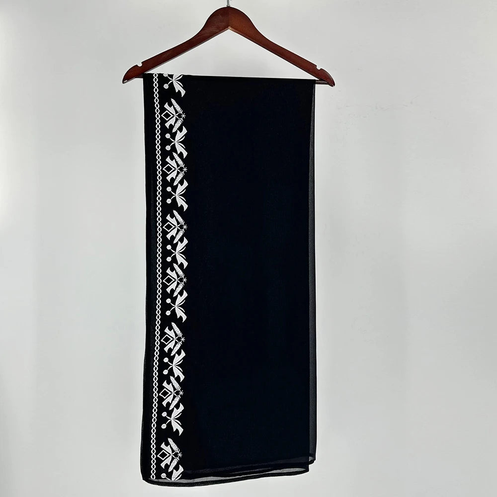 Abaya Brodée Noire ou Hijab Assorti – vue produit 6