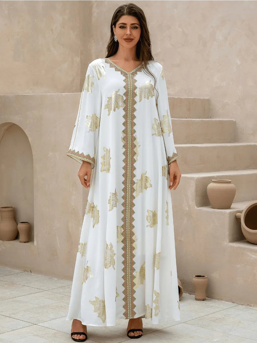 Abaya Col V Boutonnée Pour Femme – vue produit 3