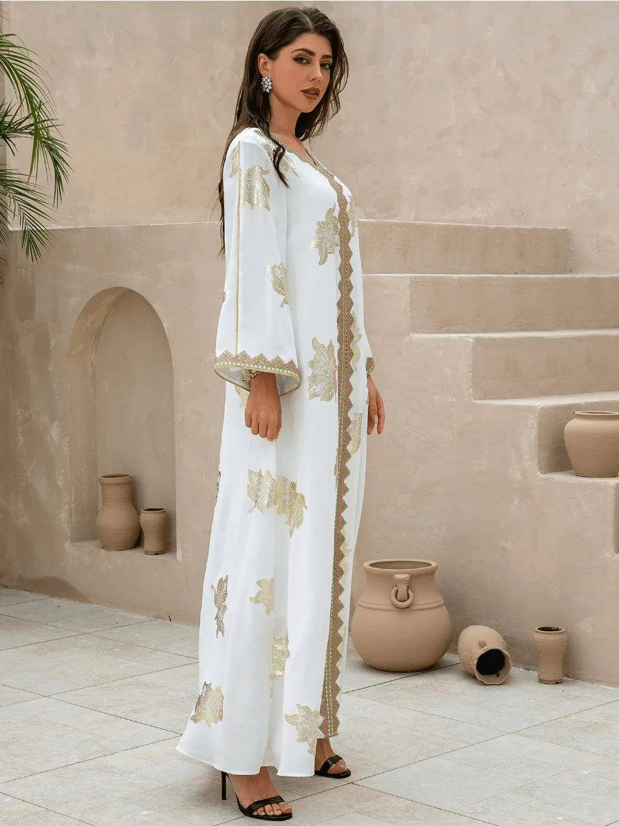 Abaya Col V Boutonnée Pour Femme – vue produit 4